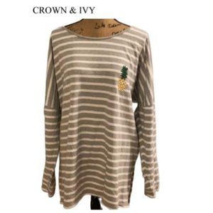 Crown & Ivy Bling Pineapple Sweatshirt